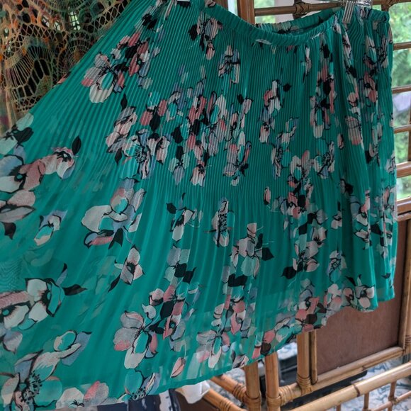 Vintage Elle Layered sheer floral Chiffon miniskirt L/XL - Picture 4 of 4